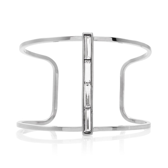 WHITE HOUSE BLACK MARKET CUFF BRACELET & CIRCLE PENDANT NECKLACE W/ BAGUETTES - Picture 12 of 12